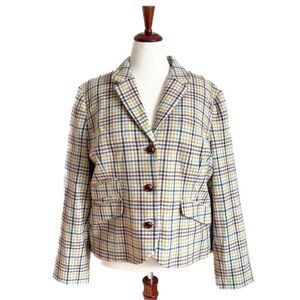 L.L. Bean Women's Multicolor Plaid Blazer